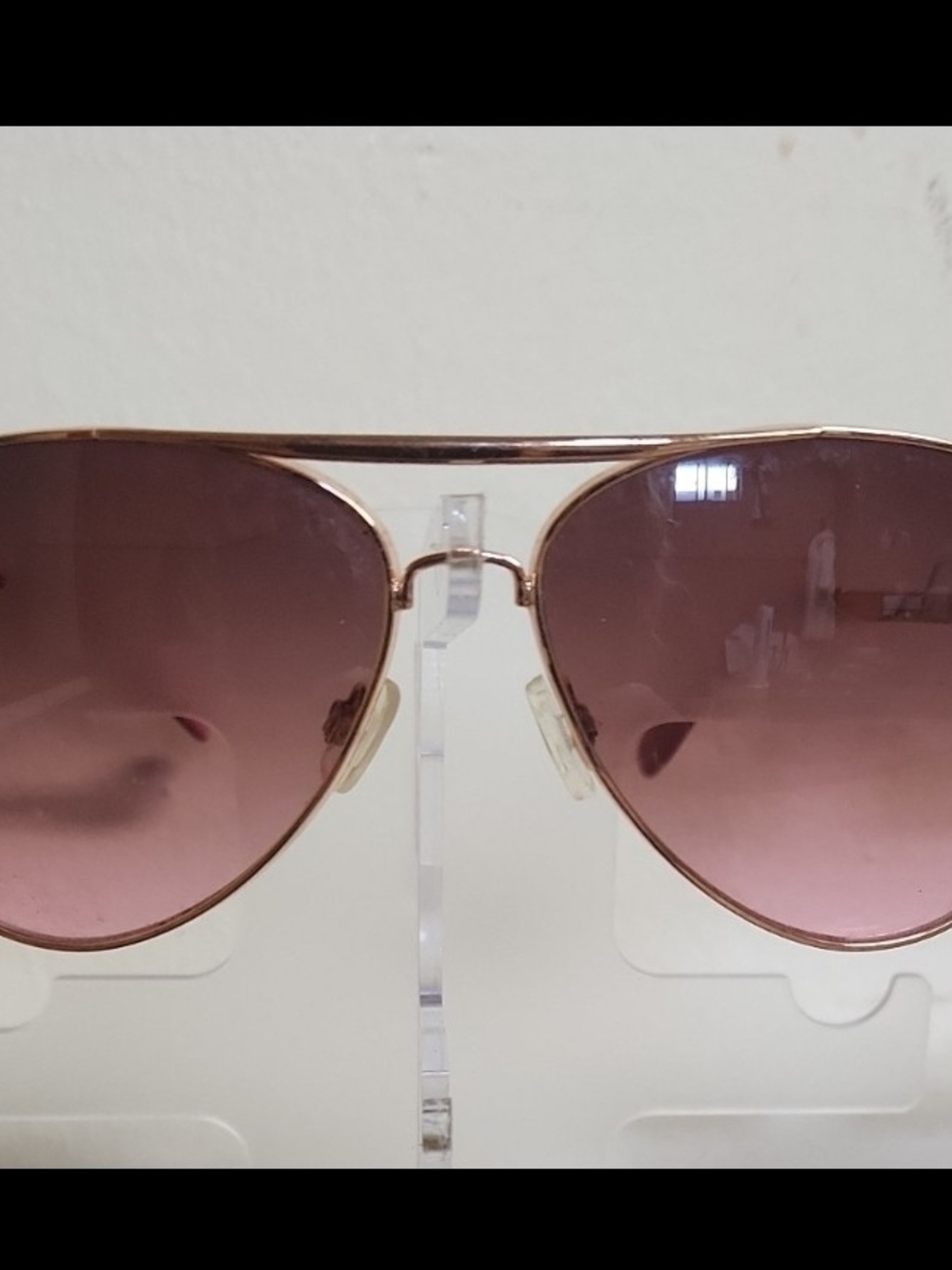 Jessica Simpson Rose Gold Aviator Sunglasses with Pink Lenses